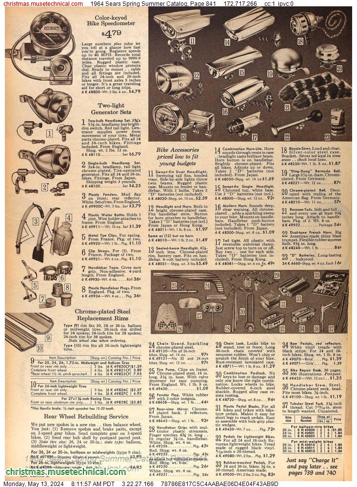 1964 Sears Spring Summer Catalog, Page 841