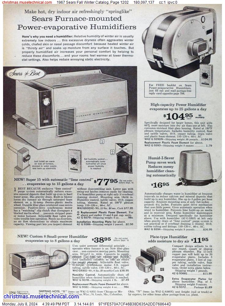 1967 Sears Fall Winter Catalog, Page 1202