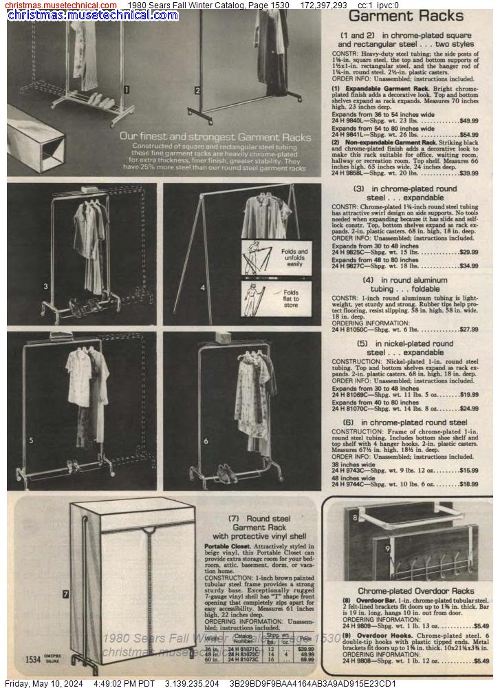 1980 Sears Fall Winter Catalog, Page 1530