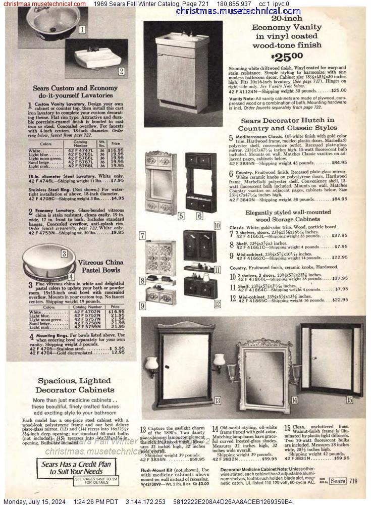 1969 Sears Fall Winter Catalog, Page 721