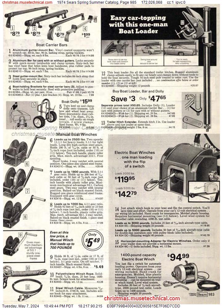 1974 Sears Spring Summer Catalog, Page 985
