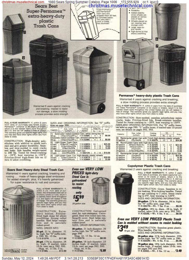 1980 Sears Spring Summer Catalog, Page 1006