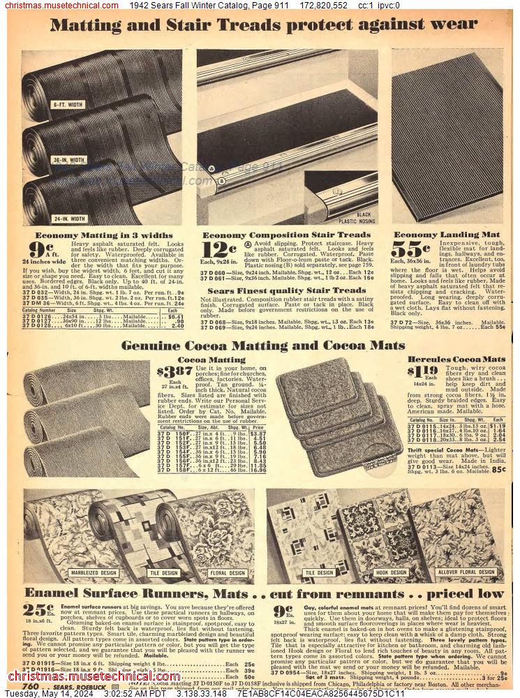 1942 Sears Fall Winter Catalog, Page 911