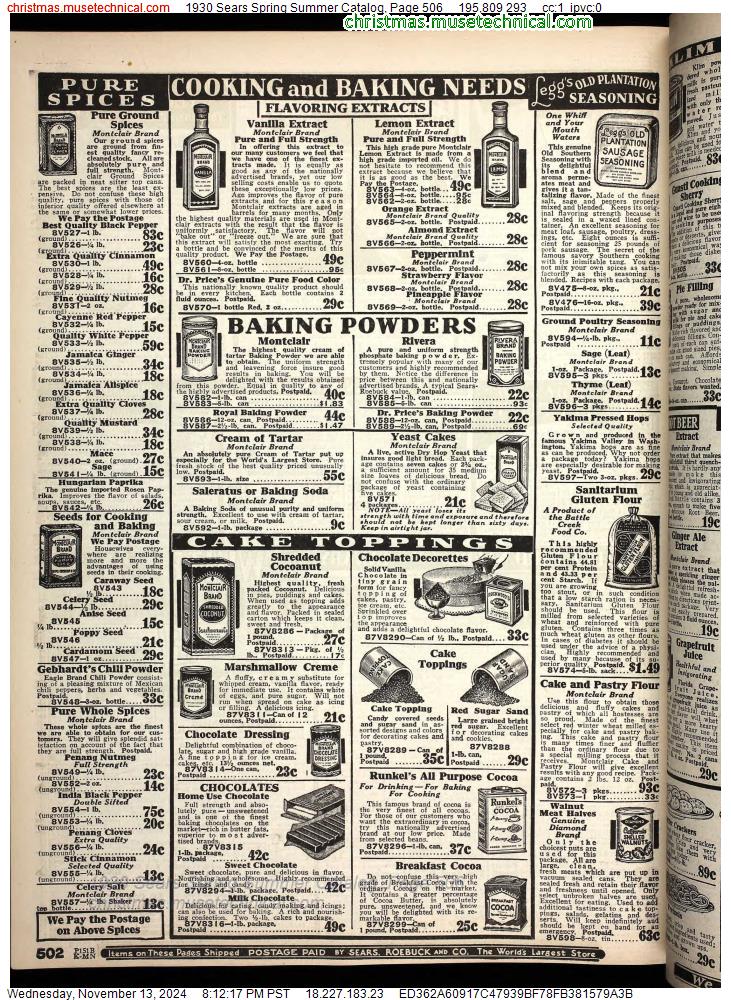 1930 Sears Spring Summer Catalog, Page 506