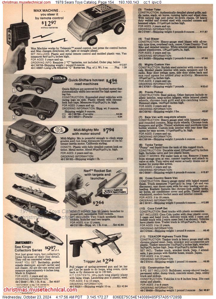 1978 Sears Toys Catalog, Page 154