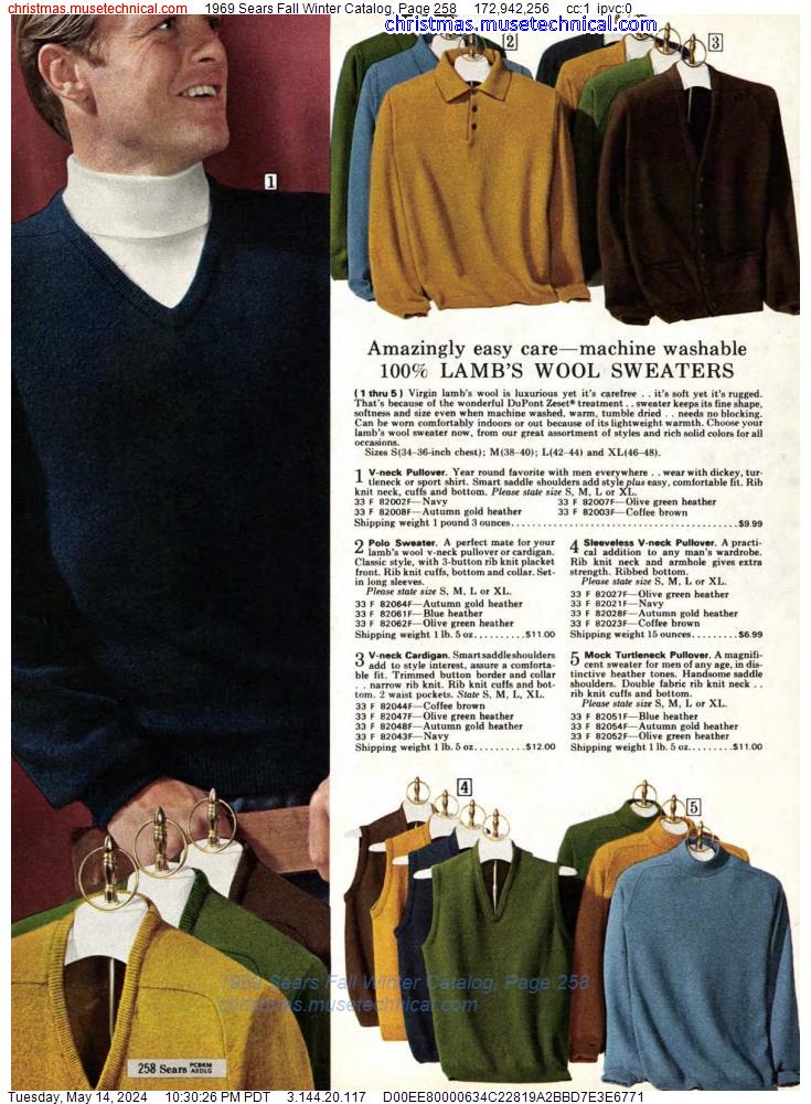 1969 Sears Fall Winter Catalog, Page 258