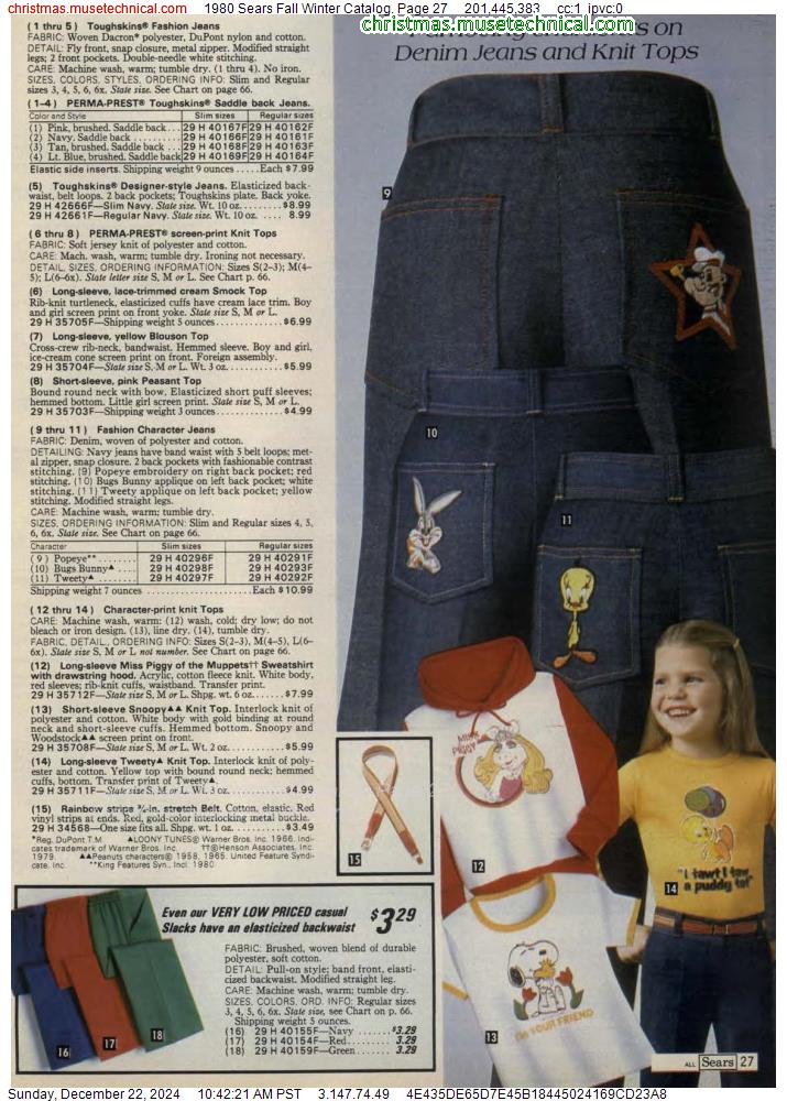 1980 Sears Fall Winter Catalog, Page 27