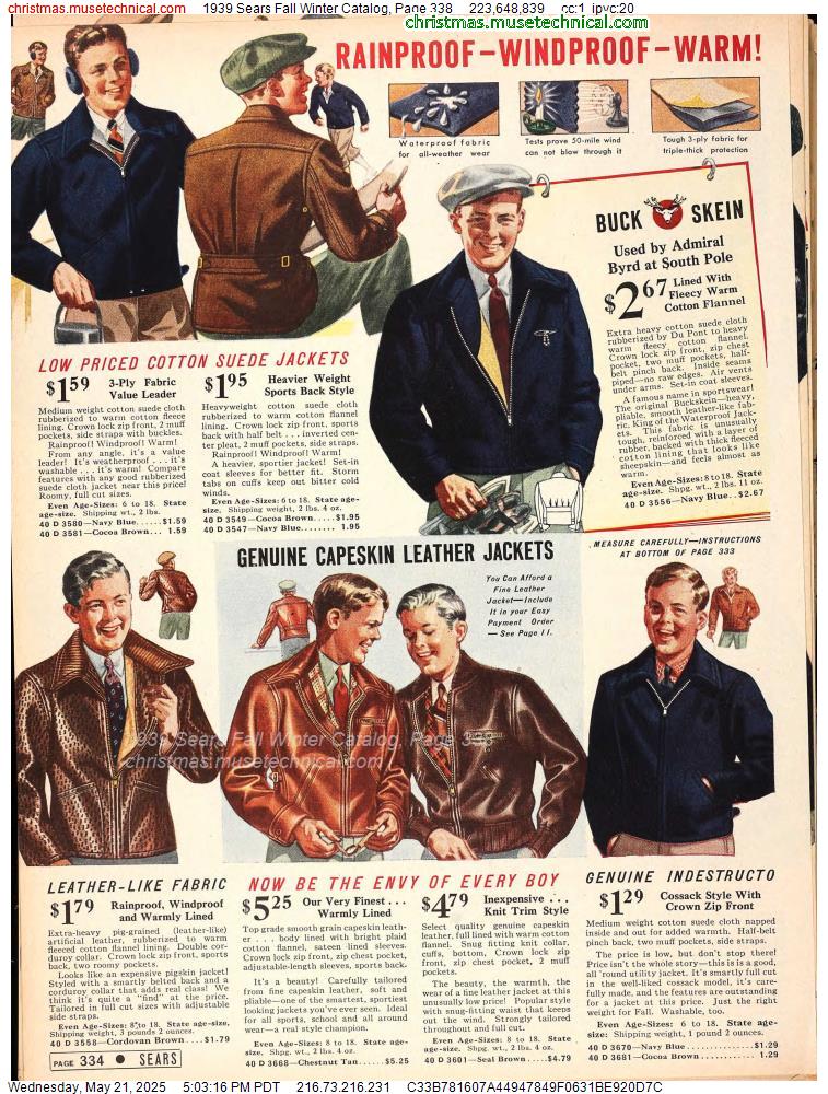 1939 Sears Fall Winter Catalog, Page 338
