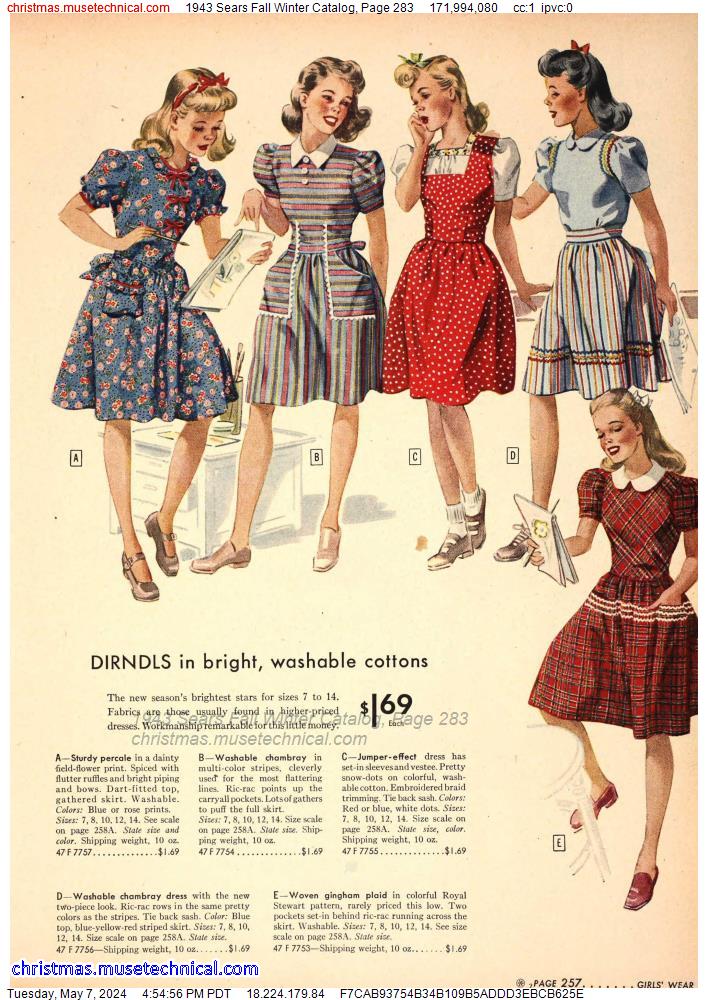 1943 Sears Fall Winter Catalog, Page 283
