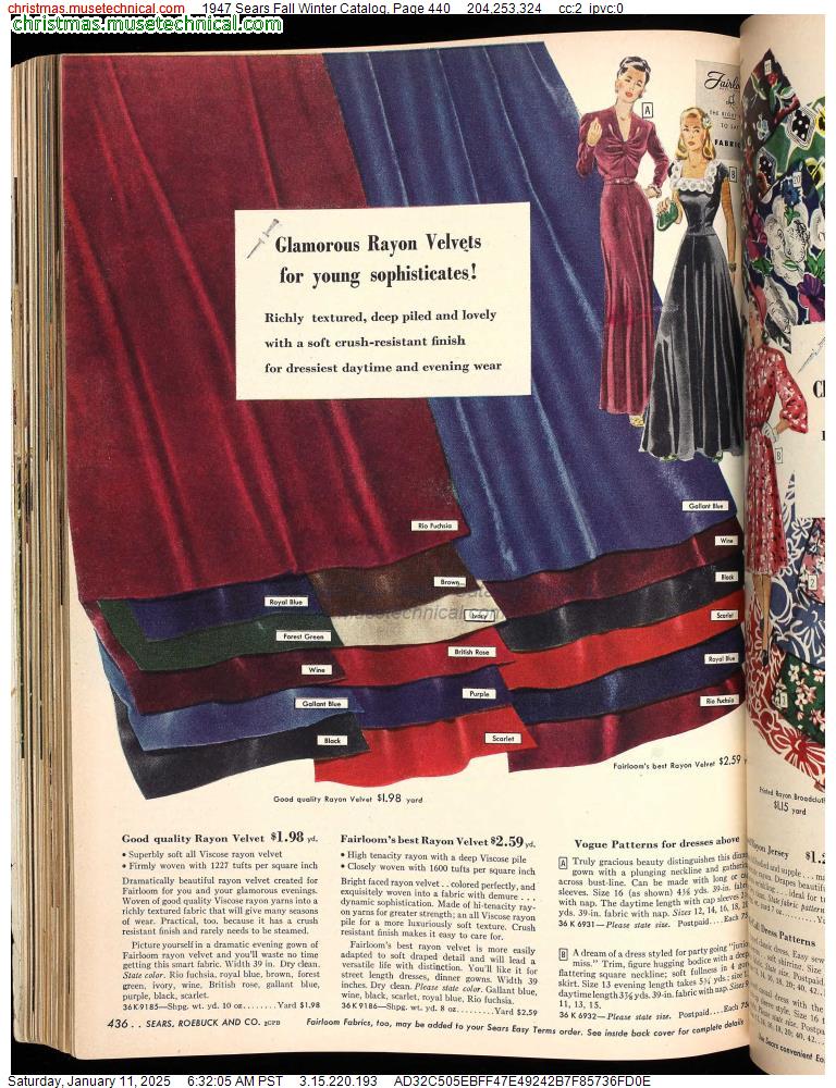 1947 Sears Fall Winter Catalog, Page 440