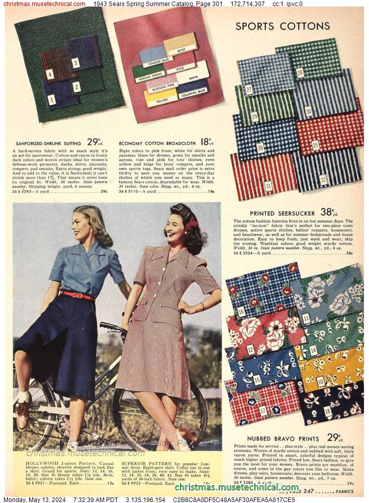 1943 Sears Spring Summer Catalog, Page 301