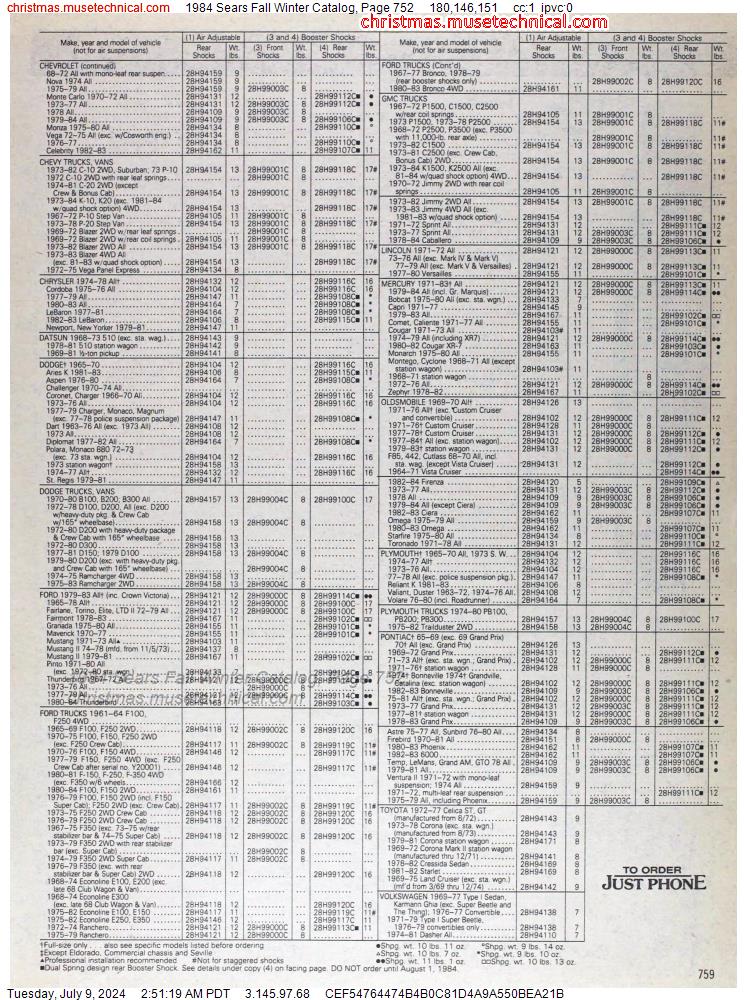 1984 Sears Fall Winter Catalog, Page 752