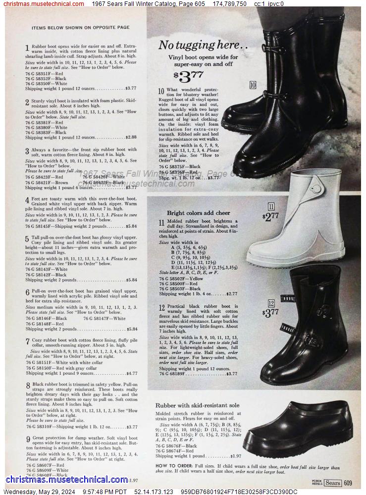 1967 Sears Fall Winter Catalog, Page 605