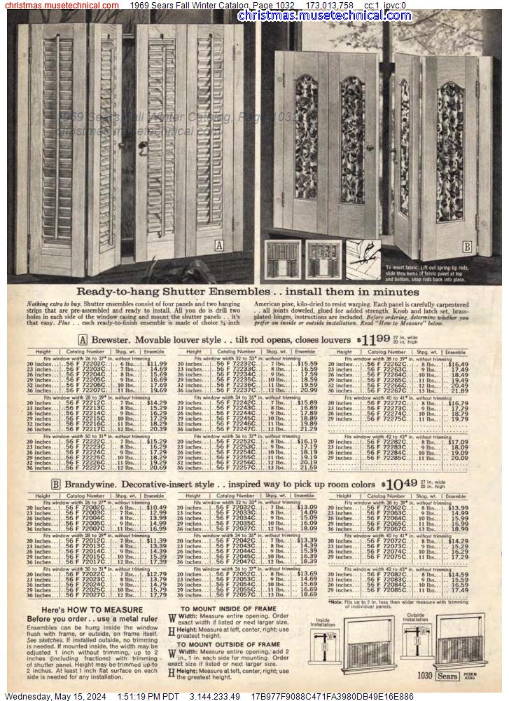 1969 Sears Fall Winter Catalog, Page 1032