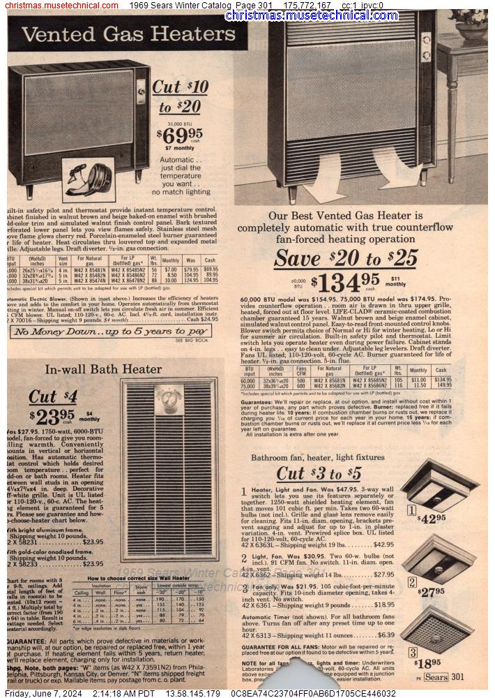 1969 Sears Winter Catalog, Page 301