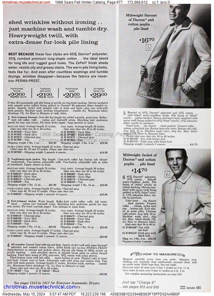 1966 Sears Fall Winter Catalog, Page 677