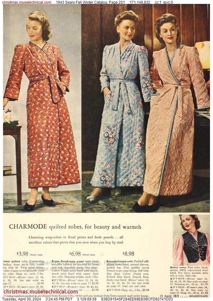 1943 Sears Fall Winter Catalog, Page 201