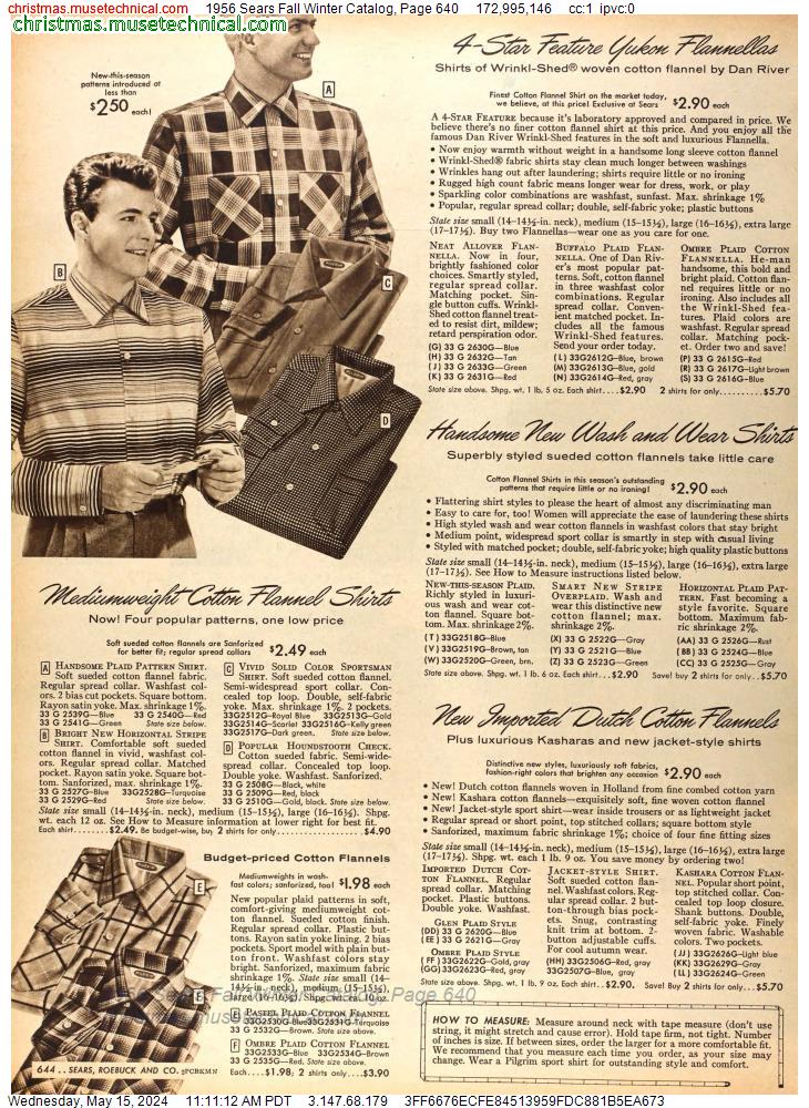 1956 Sears Fall Winter Catalog, Page 640