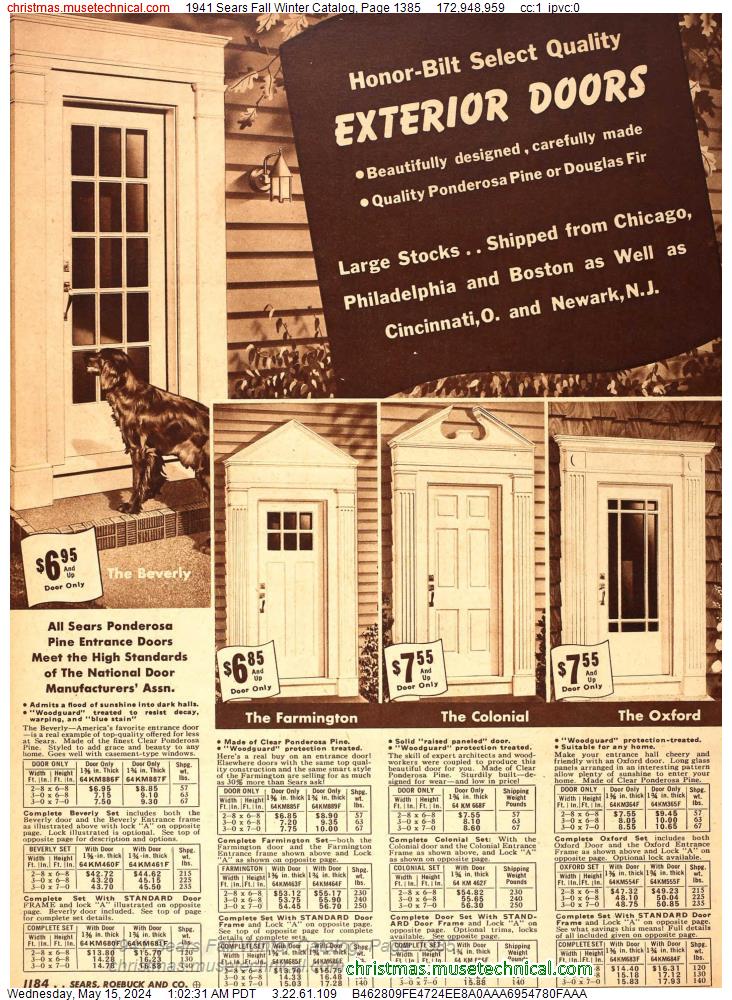 1941 Sears Fall Winter Catalog, Page 1385