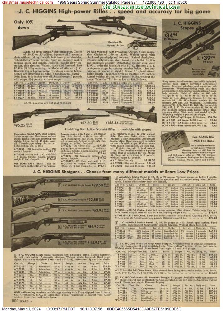 1959 Sears Spring Summer Catalog, Page 984