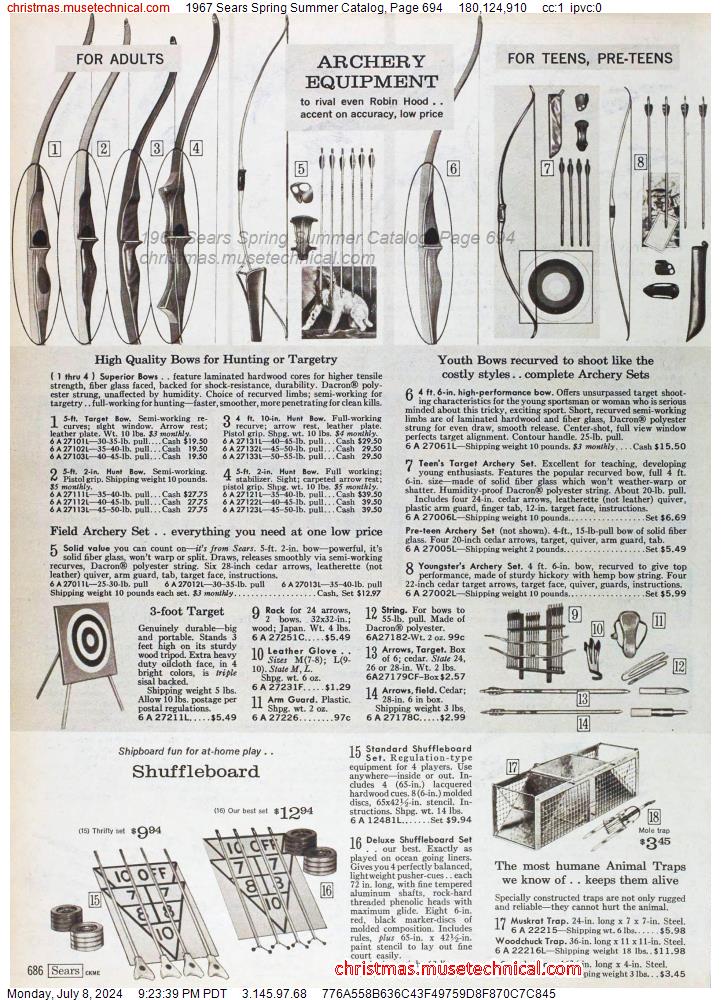 1967 Sears Spring Summer Catalog, Page 694