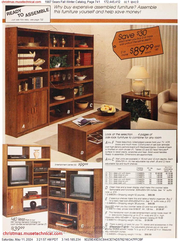 1987 Sears Fall Winter Catalog, Page 741
