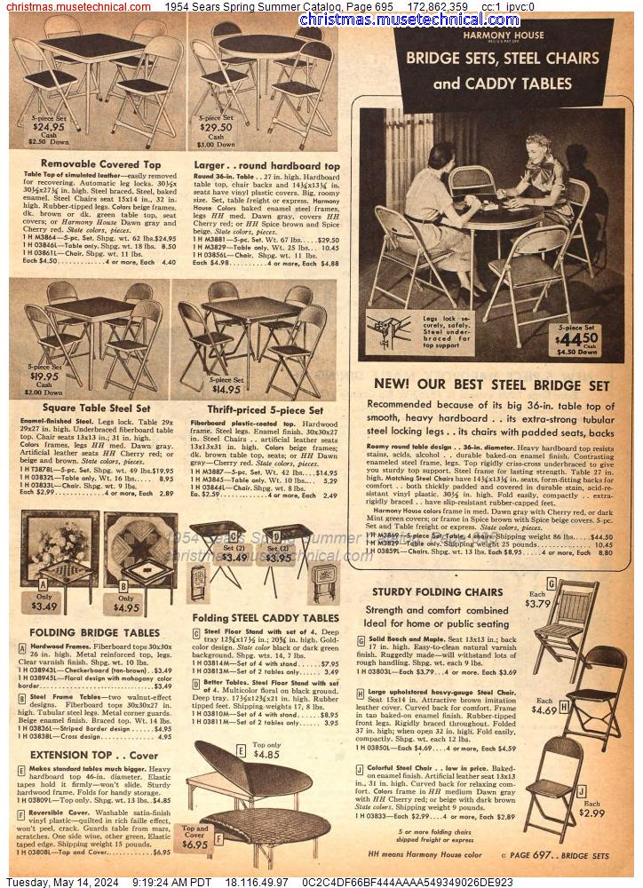 1954 Sears Spring Summer Catalog, Page 695