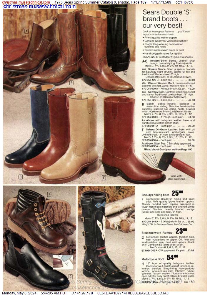 1975 Sears Spring Summer Catalog (Canada), Page 189