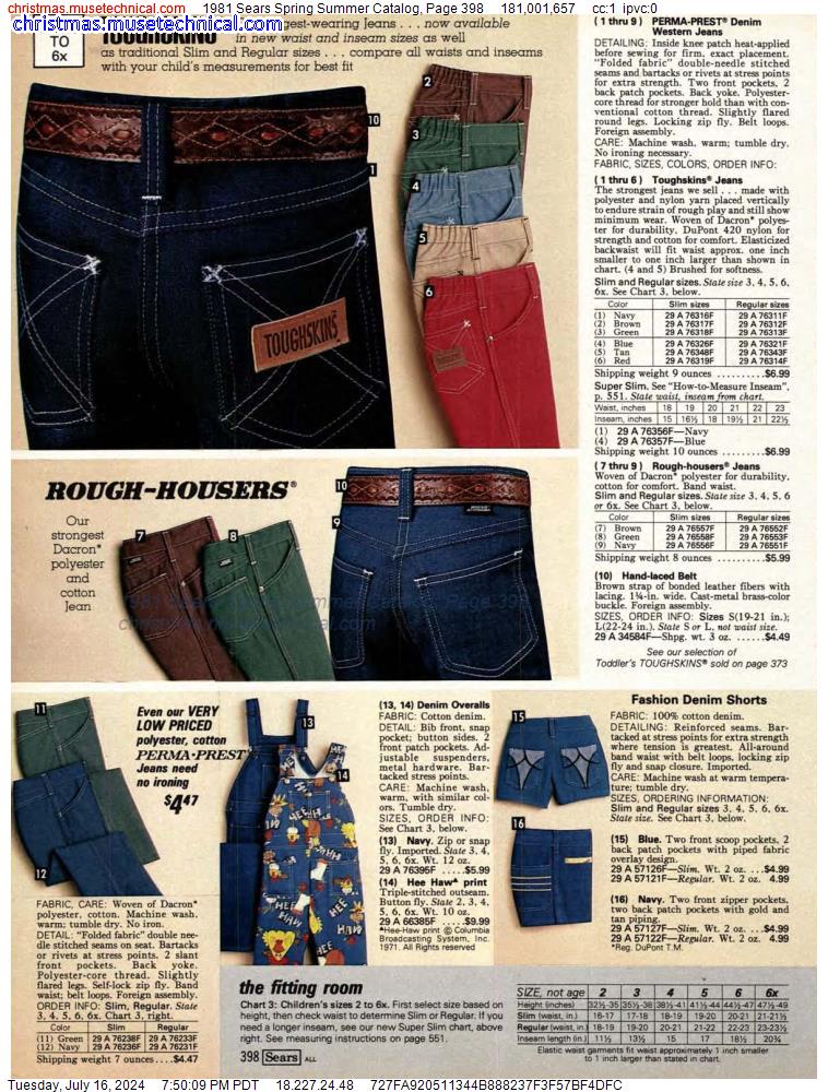 1981 Sears Spring Summer Catalog, Page 398