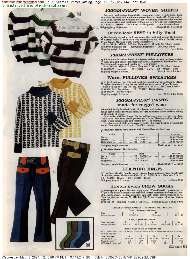 1972 Sears Fall Winter Catalog, Page 313