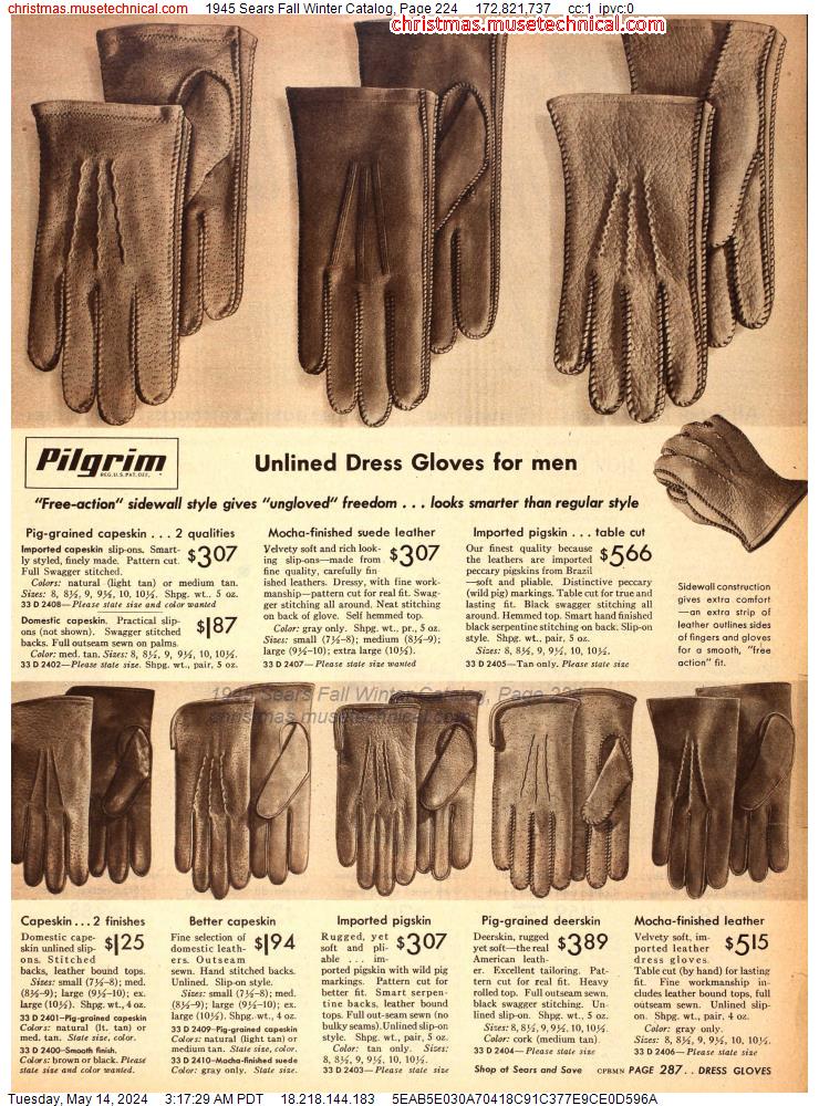 1945 Sears Fall Winter Catalog, Page 224