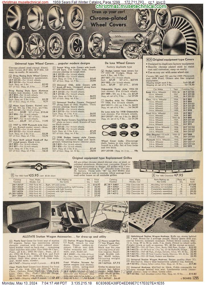 1959 Sears Fall Winter Catalog, Page 1299