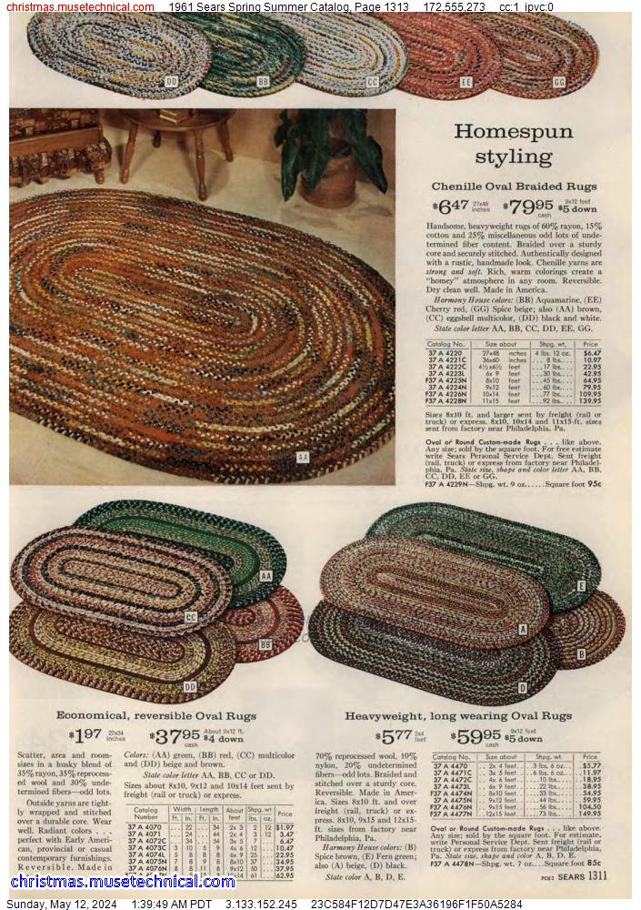 1961 Sears Spring Summer Catalog, Page 1313