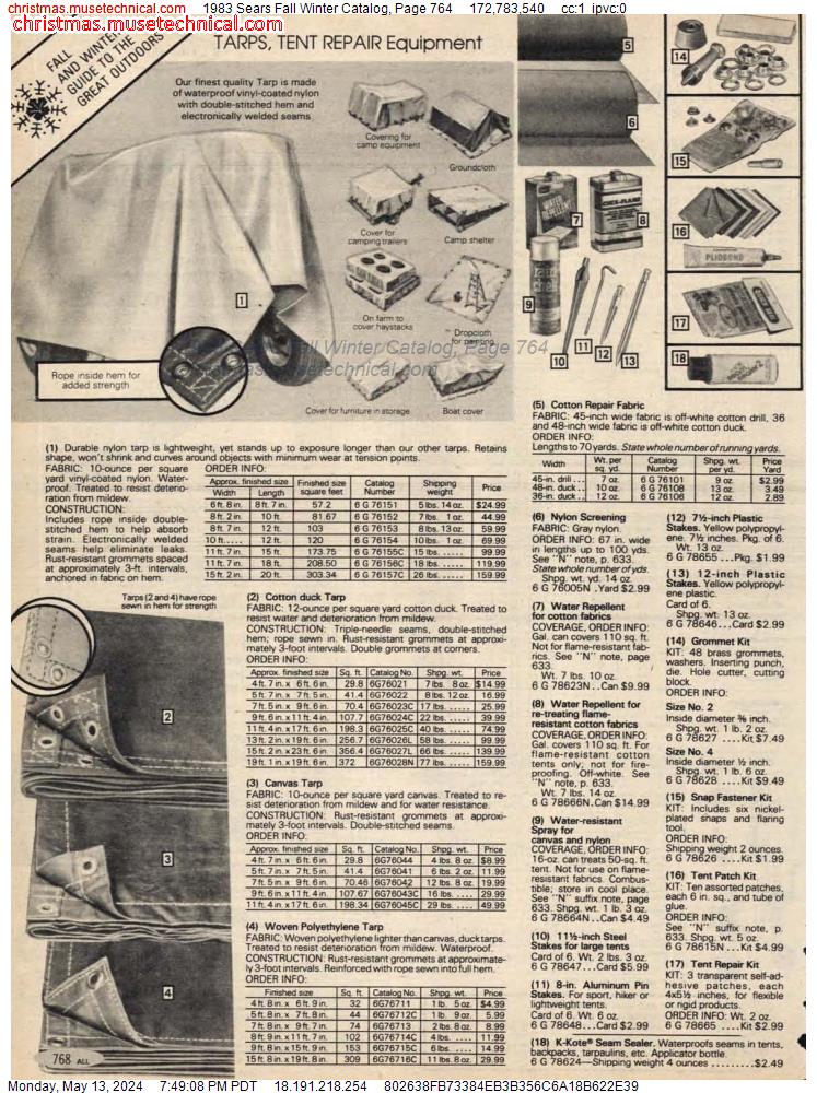 1983 Sears Fall Winter Catalog, Page 764