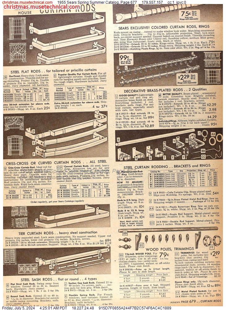 1955 Sears Spring Summer Catalog, Page 677
