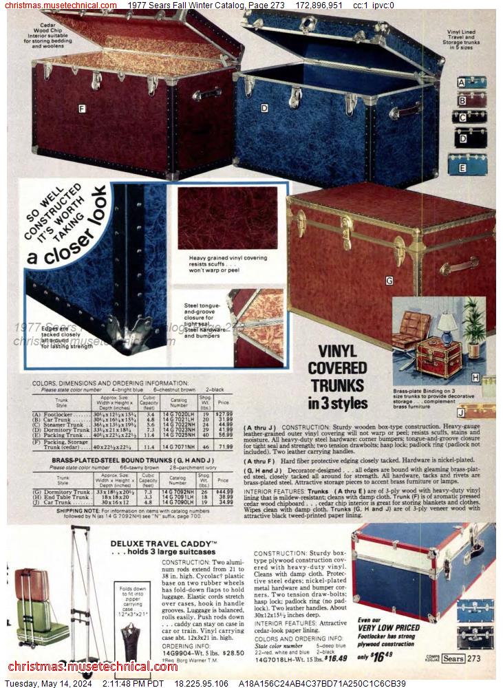 1977 Sears Fall Winter Catalog, Page 273