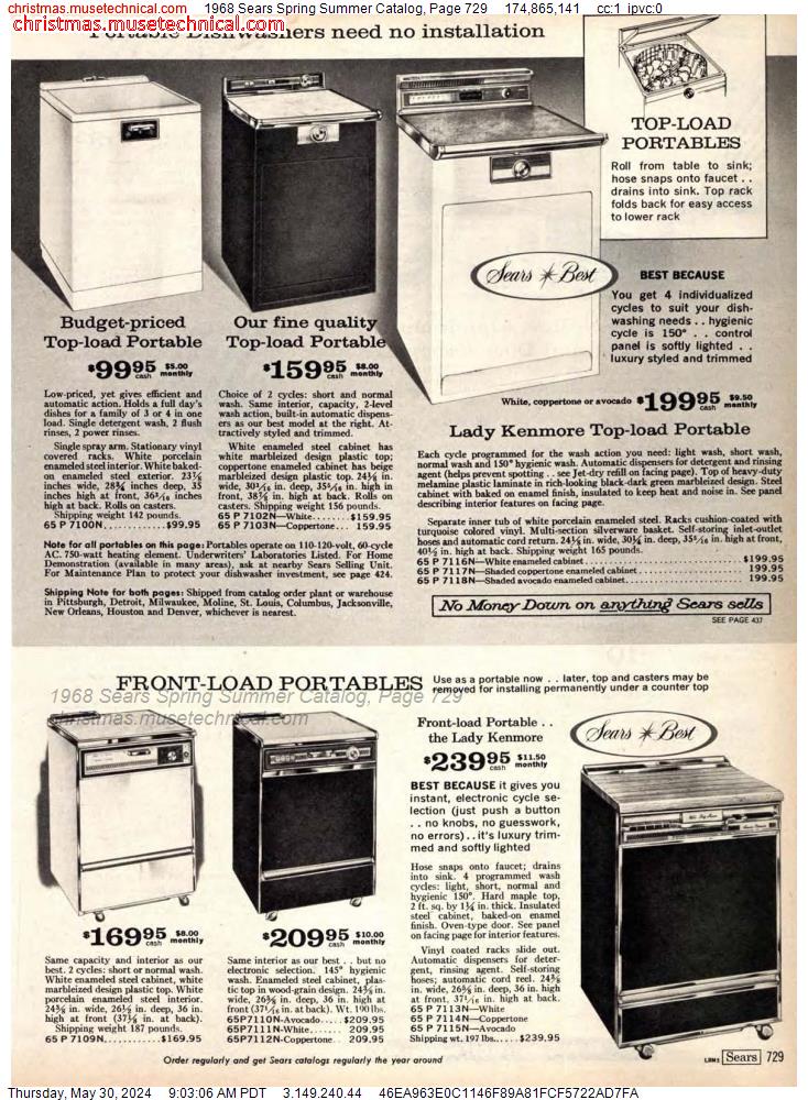 1968 Sears Spring Summer Catalog, Page 729