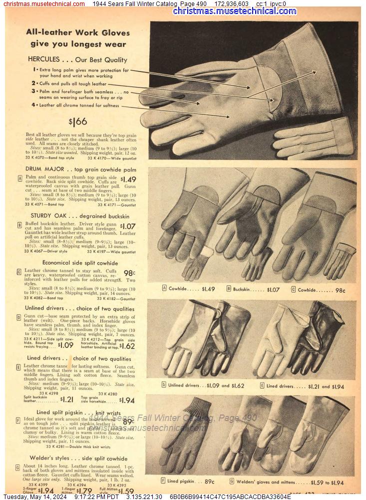 1944 Sears Fall Winter Catalog, Page 490