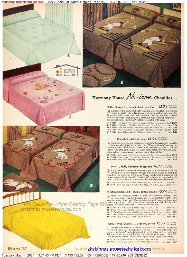 1959 Sears Fall Winter Catalog, Page 868