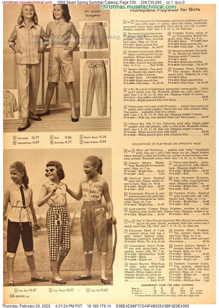 1958 Sears Spring Summer Catalog, Page 336