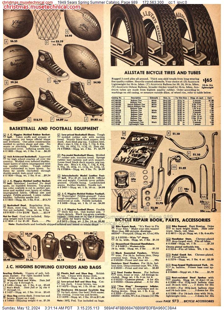 1949 Sears Spring Summer Catalog, Page 989