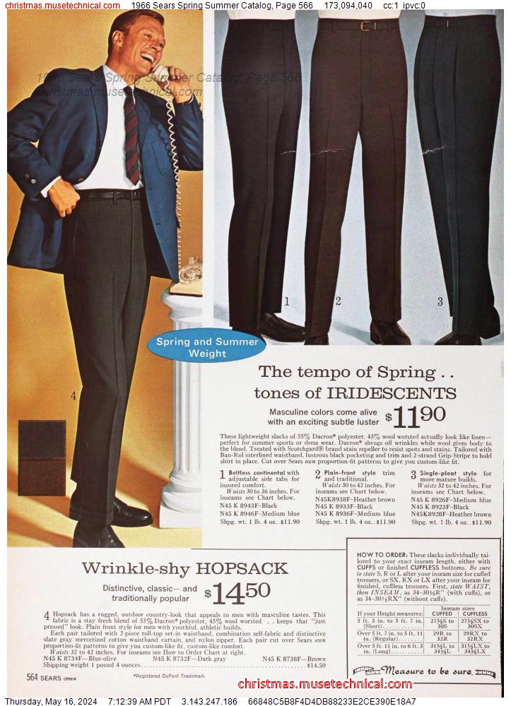 1966 Sears Spring Summer Catalog, Page 566