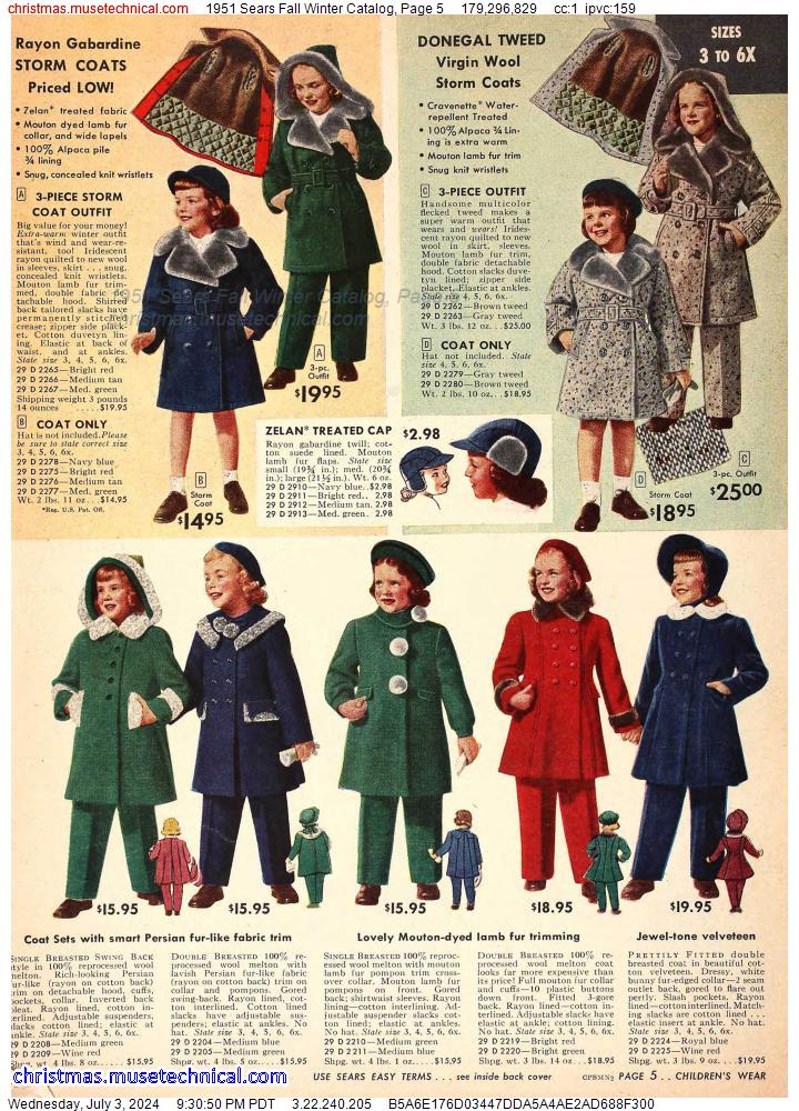 1951 Sears Fall Winter Catalog, Page 5