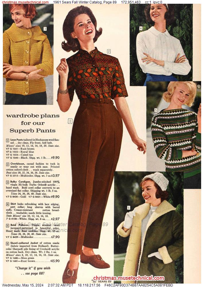 1961 Sears Fall Winter Catalog, Page 89