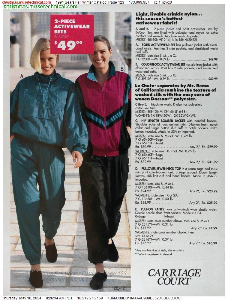1991 Sears Fall Winter Catalog, Page 123