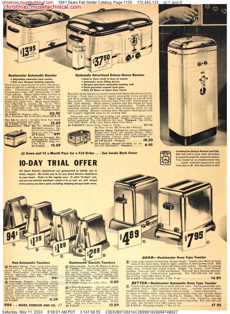 1941 Sears Fall Winter Catalog, Page 1130