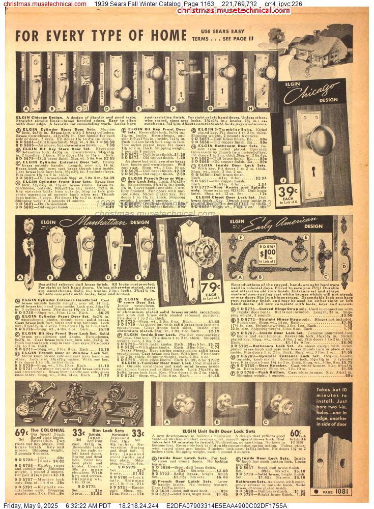 1939 Sears Fall Winter Catalog, Page 1163