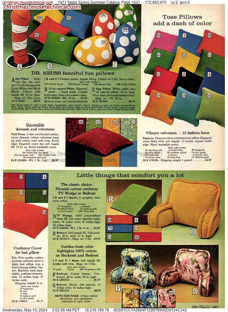 1971 Sears Spring Summer Catalog, Page 1001