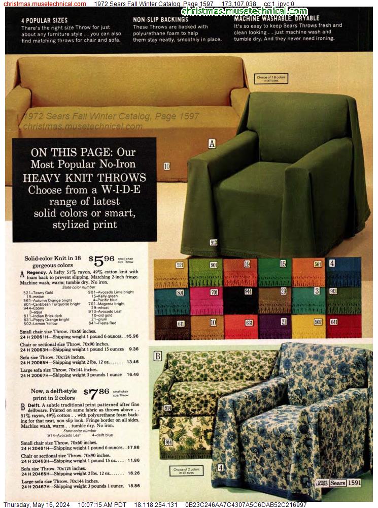 1972 Sears Fall Winter Catalog, Page 1597