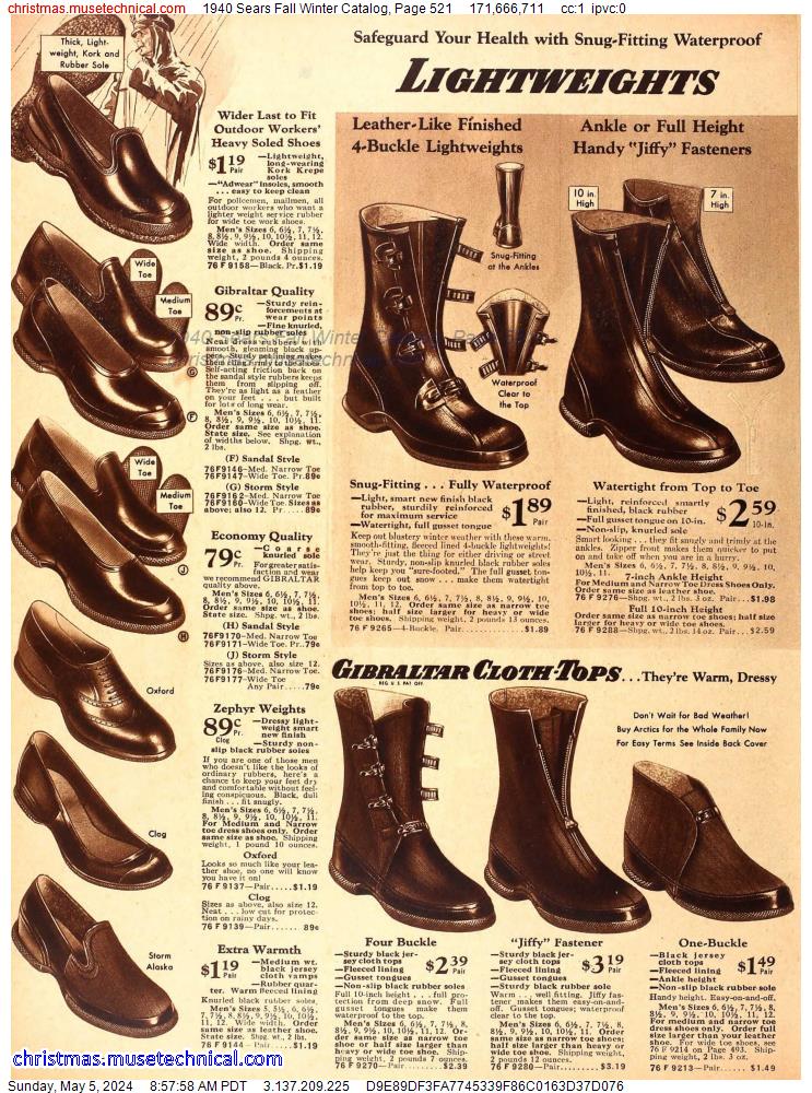 1940 Sears Fall Winter Catalog, Page 521